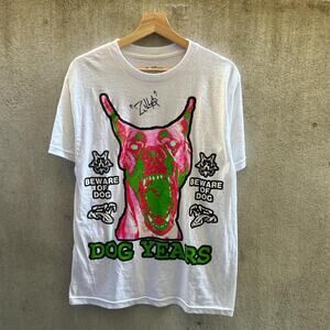 City Morgue Tee Shirt "Beware of Dog Years" Rottweiler Swag White Size Medium